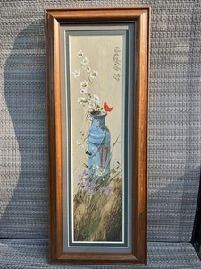 Ed Gifford Original Custom Framed And Matted Painting Flowers - Picture 1 of 10