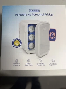 Iceman Personal 4 Ltr. White Mini Fridge RJ48-V2-6-WHITE Iceman RJ48-V2-6-WHITE - Picture 1 of 12