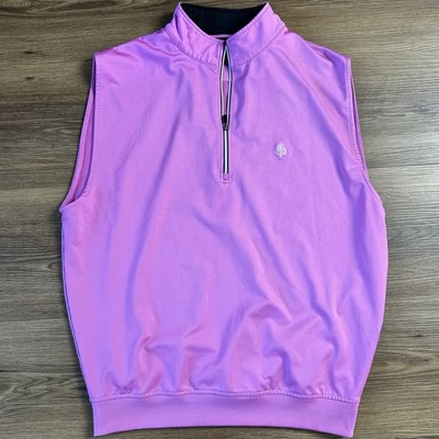 FootJoy Four Seasons Vest 1/2 Zip Performance Golf Pink Mens Medium Golf Preppy - Image 1 of 4