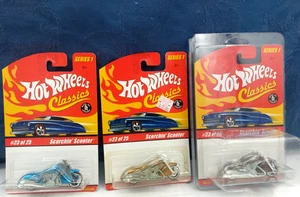 LOTE DE 3 SCOOTERS HOT WHEELS CLASSICS SERIE 1 DE COLECCIÓN - Imagen 1 de 10