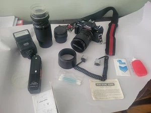 Fuji AX Multi Program Camera, Tamron lenses, smart cord, rewinder, flash. - Picture 1 of 23