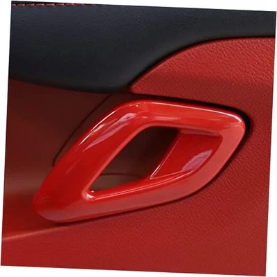  para Challenger 2015-2023 Puerta Interior Puerta Manija Cubierta Tapicería Accesorios Rojo Foto 1 de 4