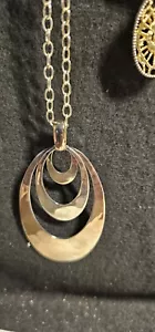 RLM Studio Modernist Sterling Hammered 925 Silver Necklace VTG Designer Circles - Picture 1 of 4