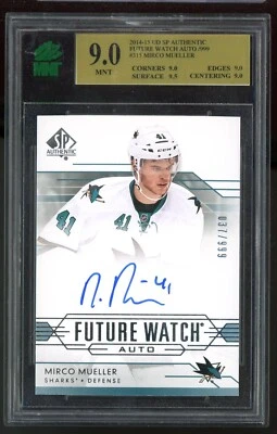 2014-15 Sp Authentic Future Watch #315 Mirco Mueller Autograph RC MNT 9 - Image 1 of 2