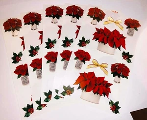 5 sheets Mrs Grossmans Christmas Flowers Stickers Poinsettia Roses Winter Plants - Bild 1 von 4