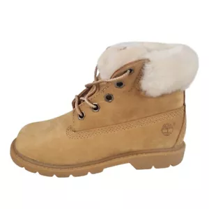 Timberland Little Kid's 6 In Pom Pom Boots 22867 Hiking Outdoors Wheat Sz 12 - Picture 1 of 8