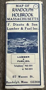 Vintage Randolph & Holbrook Massachusetts Map 1960s/70s Ephemera - Picture 1 of 2