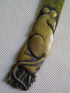 Vintage Unusual Brass Rat Mouse Letter Opener - Picture 1 of 4