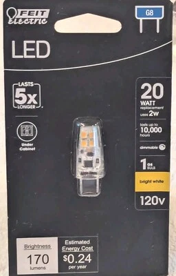 Feit 20 Watt Bright White T4 G8 Bi-Pin Base LED Light Bulb 1pk (HL7) NEW! - Image 1 of 2