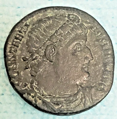 Constantine I 307-337 AE3/4 Obv-CONSTANTIVS MAX AVG, Rev-GLORIA EXERCITVS - Image 1 of 2