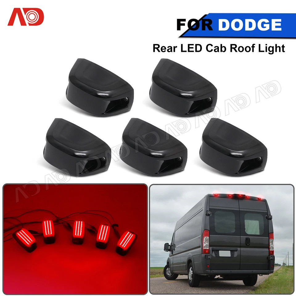 5x LED Rojo Cabina Trasera Techo Marcador Lámpara de Correr para Ram Promaster 1500 2500 3500 Foto 1 de 4