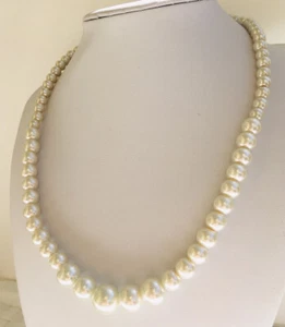 Bridal / Bridesmaid Faux Glass Pearl Gradual Necklace, Claw Clasp. Light Weight. - Picture 1 of 7