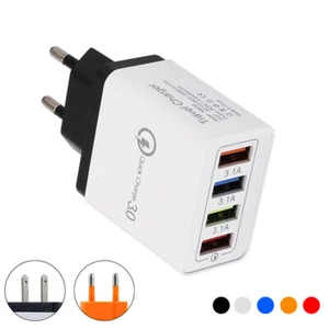 4 Ports Fast Charge Travel Charger USB Charger Wall Charger Adapter EU/US LOT - Photo 1 sur 20