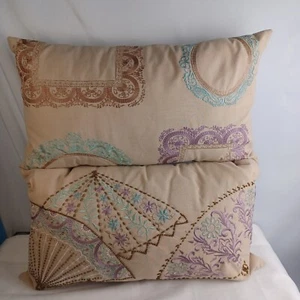 Set/2 Pier 1 Accent Pillows Embroidered Beaded Flaws READ Boho Cottage Victorian - Picture 1 of 15