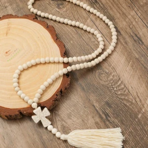 COLLAR ROCKTHOSECURVES MUJER CUENTAS LARGAS CON CRUZ - Imagen 1 de 4