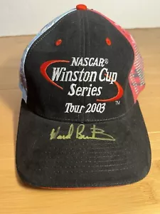Ward Burton NASCAR Winston Cup 2003 SIGNED Cap Hat Black Red Blue Adjustable - Picture 1 of 4
