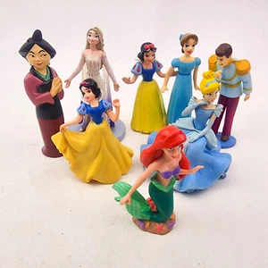 Disney princess Prince Figures Lot Of 8 Pvc Plastic Cake Toppers Wendy Mulan - Picture 1 of 10