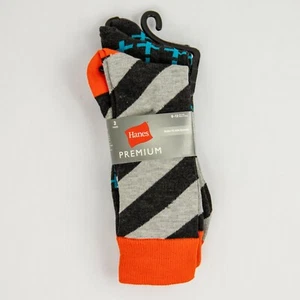Hanes Premium Men's 3-pack Dress Casual Crew Flat Knit Socks, 6-12 New - Picture 1 of 4