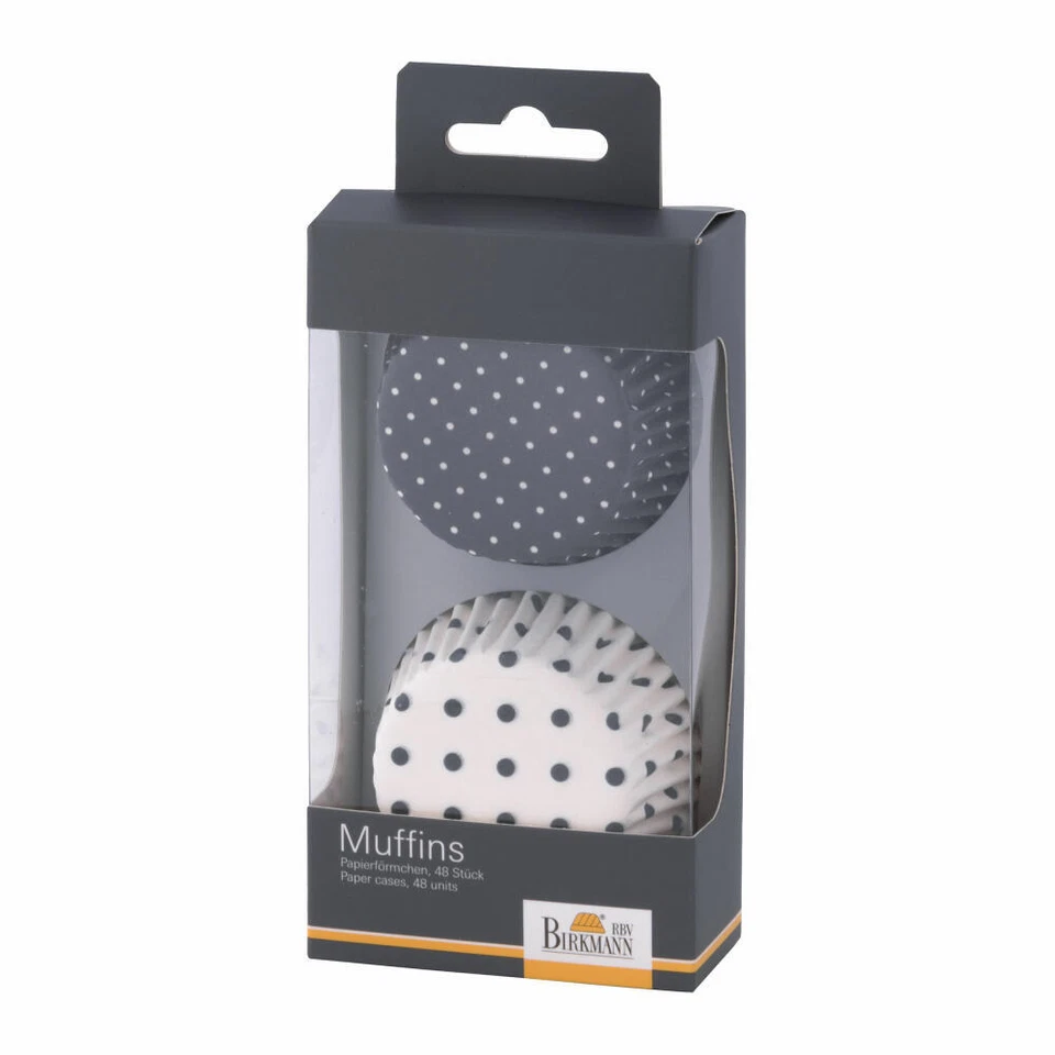 Birkmann Papierförmchen Colour Splash Förmchen Form Papier grau 7 cm 48 Stück - Bild 1 von 1