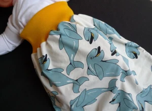 Baby Sommer Schlafsack Pucksack Delfine 95% Baumwolle 5% Elasthan rosa blau B05 - Bild 1 von 10