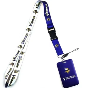 NFL FOOTBALL TEAM Lanyard Keychain Minnesota Vikings ID Holder US STOCK Ship - Picture 1 of 1