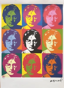 Lithographie nach Andy Warhol JOHN LENNON Drucksignatur gestempelt limitiert - Picture 1 of 11