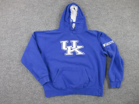 Kentucky Wildcats Hoodie Adult XL Blue Kangaroo Pocket Sweatshirt Pullover Mens Cover