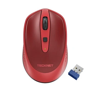 TECKNET Omni 2.4G Wireless Mouse 2000 DPI with Dongle M005 Red - Picture 1 of 8