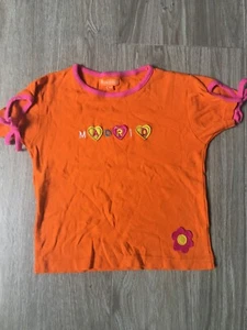 MADRID Spain Orange Short Sleeve Girls Top shirt Size 7/9 - Picture 1 of 2