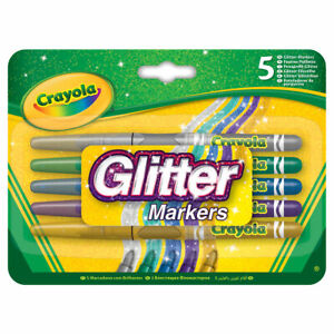 Crayola Glitter Markers (Pack of 5): extra dazzling touch to homemade cards