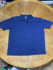 Vintage Mens Toscano Made In Italy Navy Blue Short Sleeved Polo Acrylic Shirt L