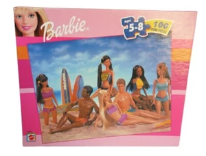 2000 Mattel Barbie Jigsaw Puzzle 100 Pieces NIB Beach Party Swimming Surfing - Picture 1 of 5