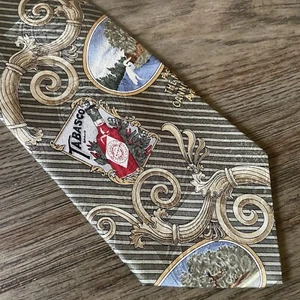 Tabasco 100% Silk Tie ~McIlhenny Avery Island Bottling ~Vintage Label - Picture 1 of 5