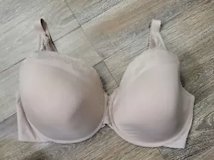 Warner Olga SZ 42DD Beige Lace Trim No Pads Underwire Women's Bra - Picture 1 of 12