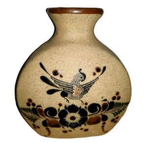 Jarrón de cerámica mexicana Netzi pájaro mariposa floral pintado a mano casa rústica 6" - Imagen 1 de 9