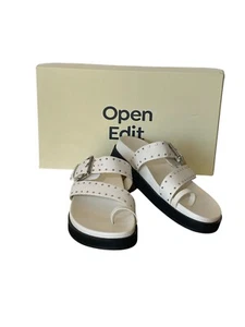 Open Edit Womens Ivory Florence Toe Loop Buckle Platform Strappy Sandals Sz 8 M - Picture 1 of 8