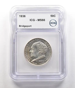 1936 Bridgeport Commemorative Half Dollar MS66 ICG *6790 - Picture 1 of 3