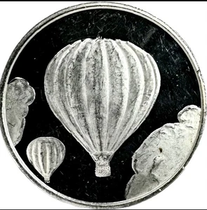 Globo de aire caliente redondo de plata fina .999 de 1 oz - Imagen 1 de 2