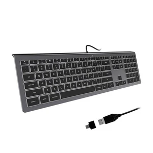 Backlit Wired USB Keyboard for MacBook Pro, iMac, Ultra-Slim Design - Picture 1 of 7