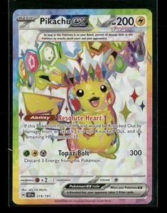 Pikachu ex - 219/191 Pokemon SV08: Surging Sparks ultra raro casi nuevo - Imagen 1 de 2