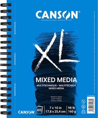 Almohadilla de medios mixtos Canson serie XL, cable lateral, 7x10 pulgadas, 60 hojas - peso pesado Foto 1 de 4