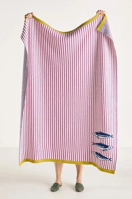 Anthropologie Sonnie 100% Cotton Knit Throw Blanket NWT Sardine - Image 1 of 2