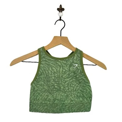 Sujetador deportivo sin costuras Gymshark Adapt Animal pequeño verde soporte mediano Foto 1 de 4