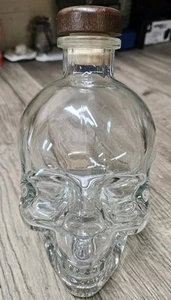 Rare Large Mint Condition Empty 750mL Crystal Head Vodka Skull Bottle&Cork Top - Picture 1 of 3