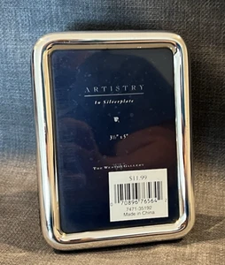 Artistry Silver Plated Photo Frame Holds 3.5" x 5" Picture - Picture 1 of 3