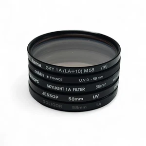 5x 58mm Lens Filters UV Skylight Job Lot for Cameras - Soligor Hama - Picture 1 of 2