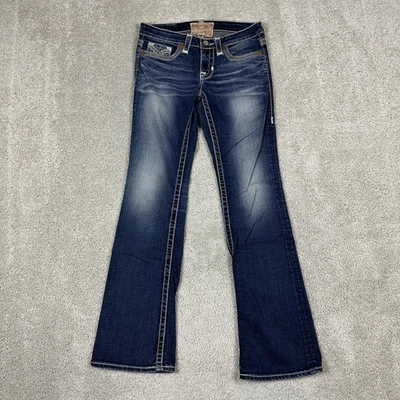 Pantalones de mezclilla Big Star para mujer 27R lavado oscuro Liv Bootcut bordados bolsillos elásticos Foto 1 de 4