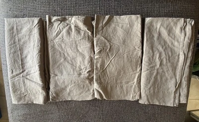 "Juego de 4 paneles de lino de algodón de herrajes de restauración en nogal 50"" x 96""" Foto 1 de 4