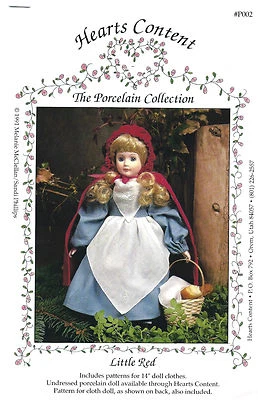 DOLL CLOTHES - 14" Tall and CLOTH DOLL Craft Pattern - LITTLE RED - Uncut - New - Image 1 of 2
