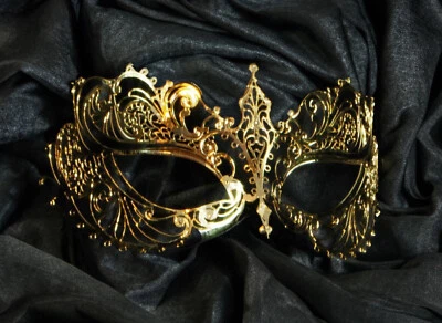 Original Handcrafted Venetian Metal Mask for Carnival, Halloween, and Ball Party - Immagine 1 di 4